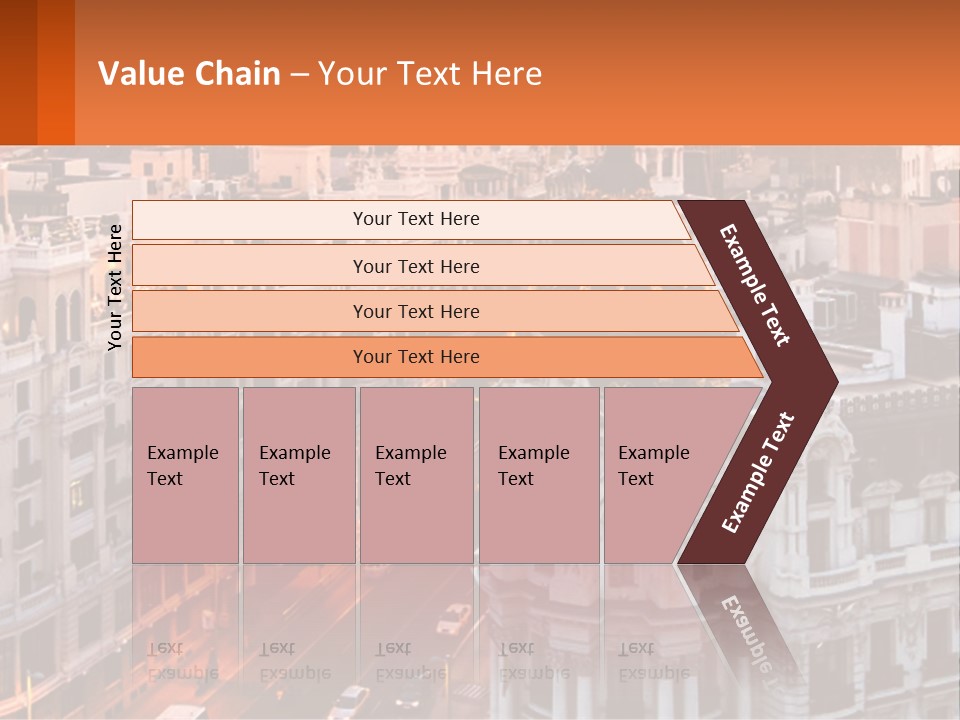 An Aerial View Of A City At Sunset PowerPoint Template