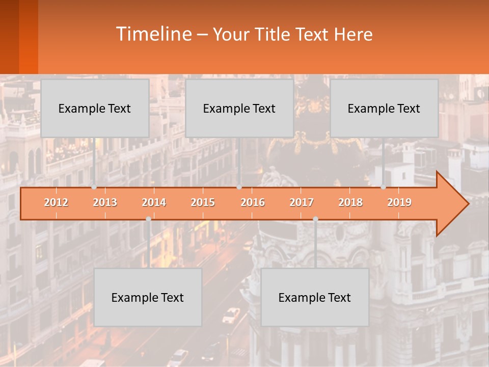 An Aerial View Of A City At Sunset PowerPoint Template