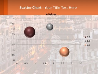 An Aerial View Of A City At Sunset PowerPoint Template
