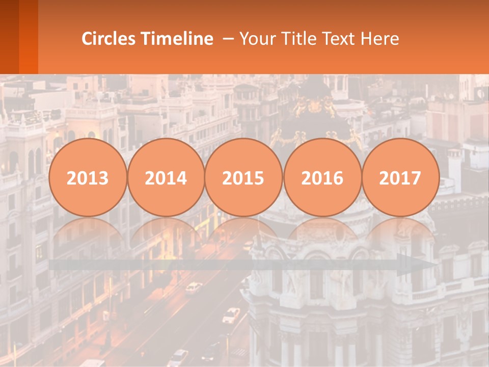 An Aerial View Of A City At Sunset PowerPoint Template