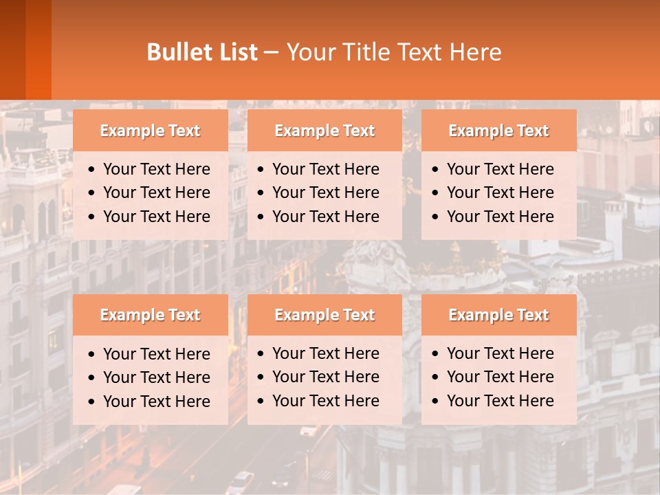 An Aerial View Of A City At Sunset PowerPoint Template