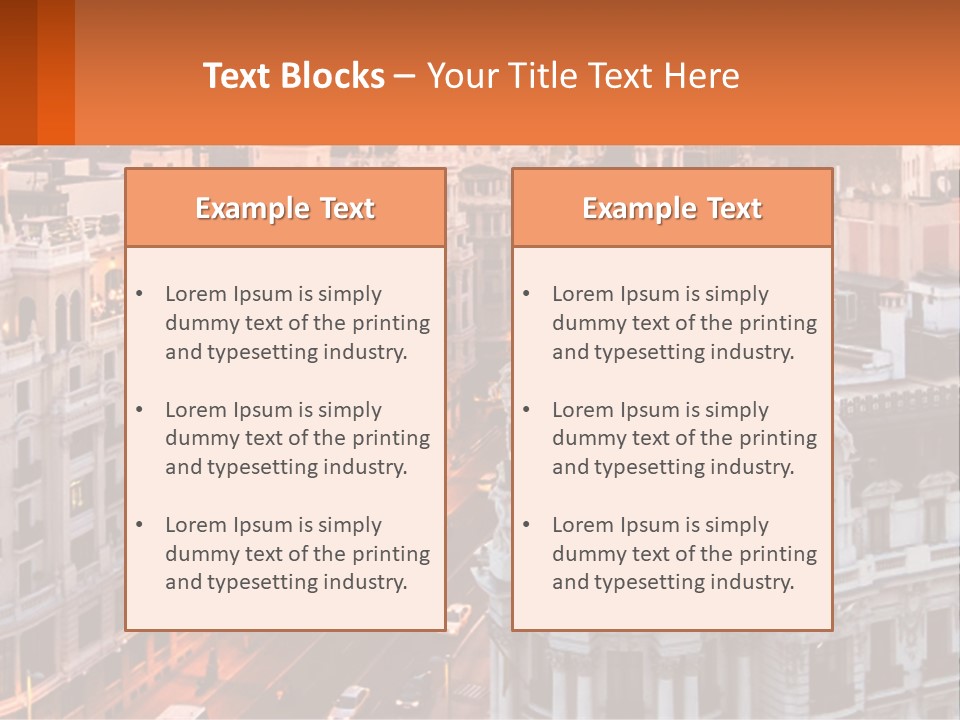 An Aerial View Of A City At Sunset PowerPoint Template