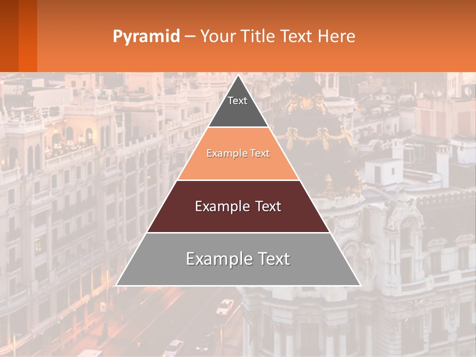 An Aerial View Of A City At Sunset PowerPoint Template