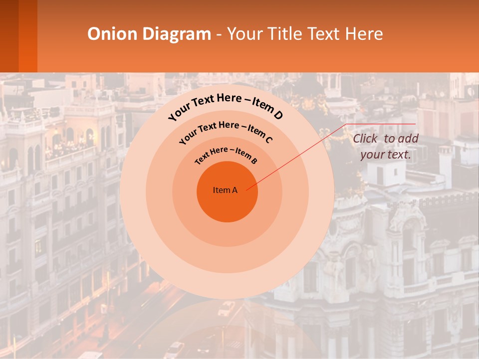 An Aerial View Of A City At Sunset PowerPoint Template