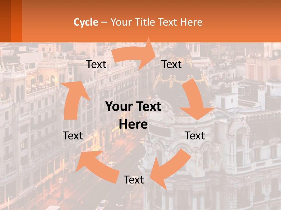 An Aerial View Of A City At Sunset PowerPoint Template
