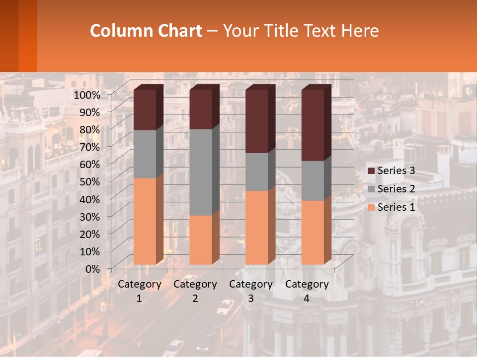 An Aerial View Of A City At Sunset PowerPoint Template