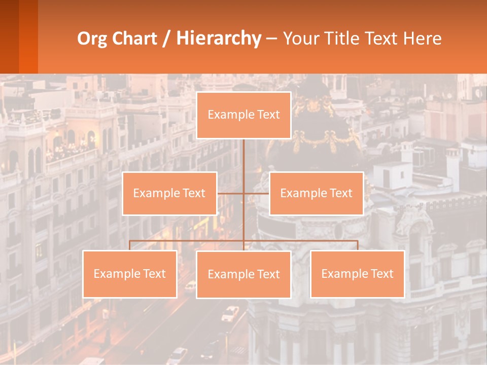 An Aerial View Of A City At Sunset PowerPoint Template