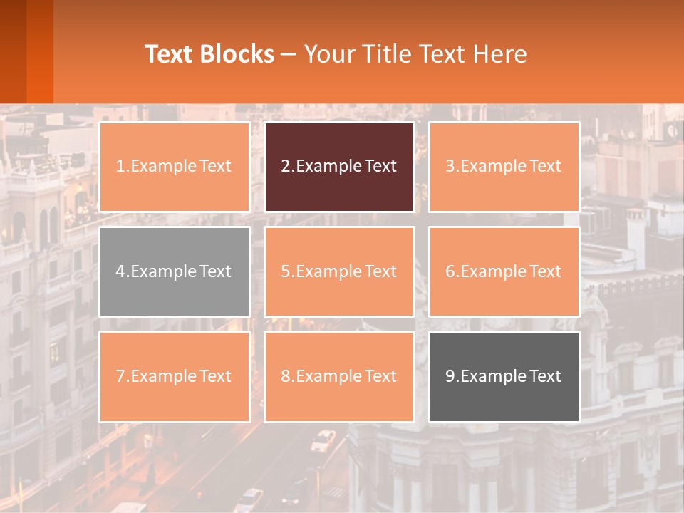 An Aerial View Of A City At Sunset PowerPoint Template
