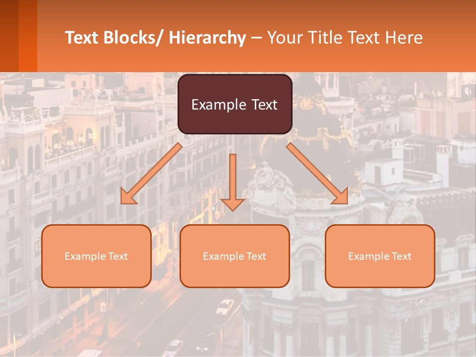 An Aerial View Of A City At Sunset PowerPoint Template