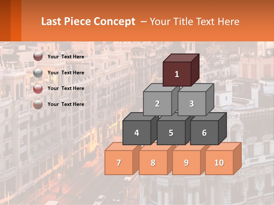 An Aerial View Of A City At Sunset PowerPoint Template