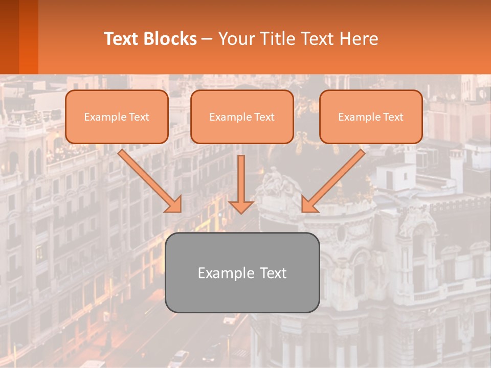 An Aerial View Of A City At Sunset PowerPoint Template