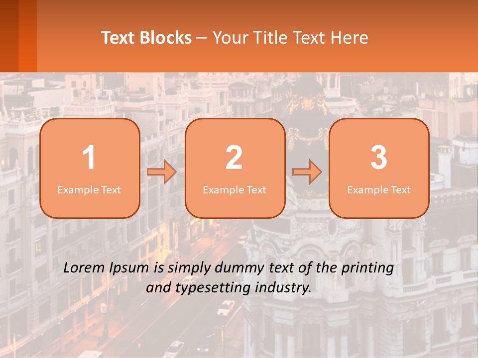 An Aerial View Of A City At Sunset PowerPoint Template