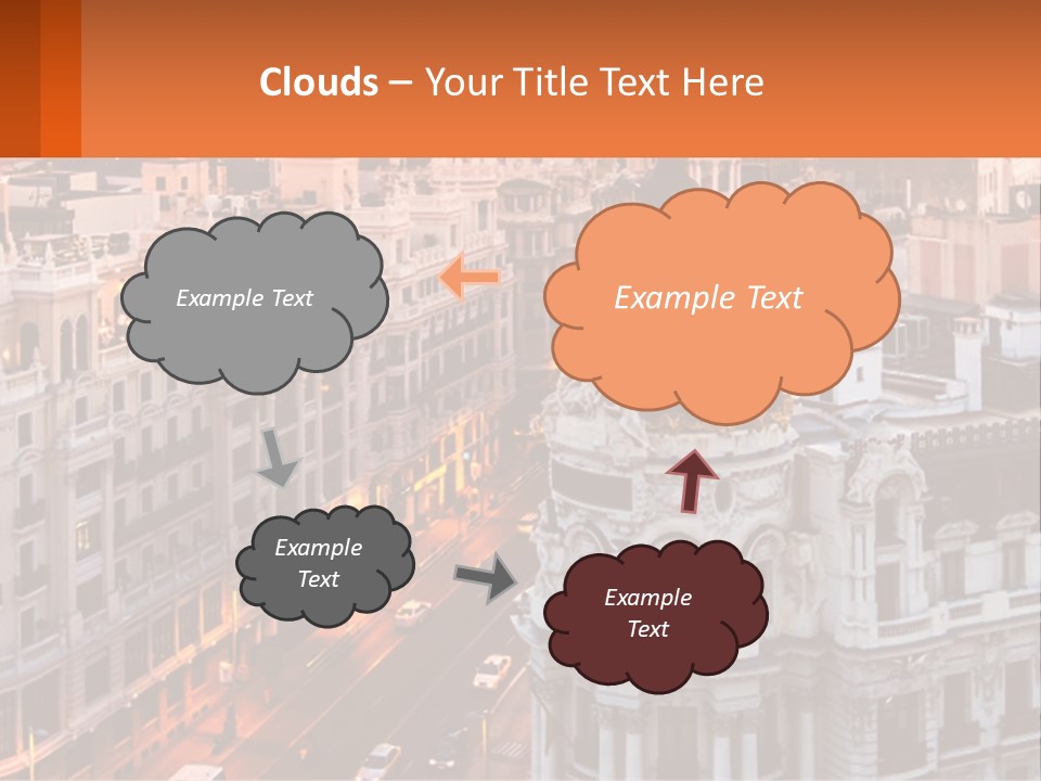 An Aerial View Of A City At Sunset PowerPoint Template