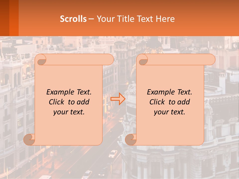 An Aerial View Of A City At Sunset PowerPoint Template