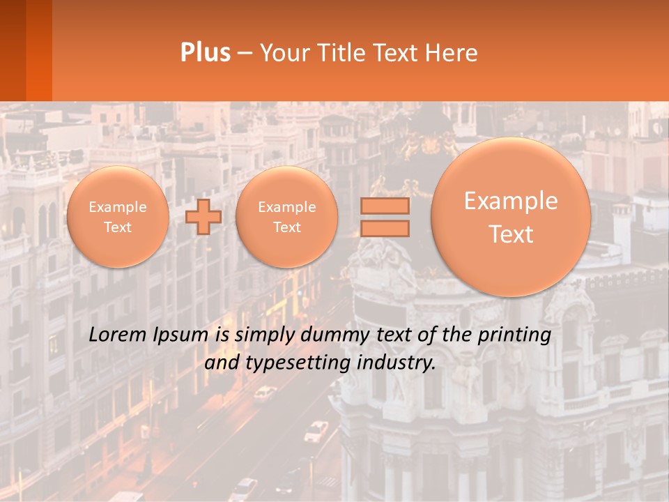 An Aerial View Of A City At Sunset PowerPoint Template