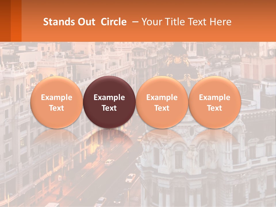 An Aerial View Of A City At Sunset PowerPoint Template