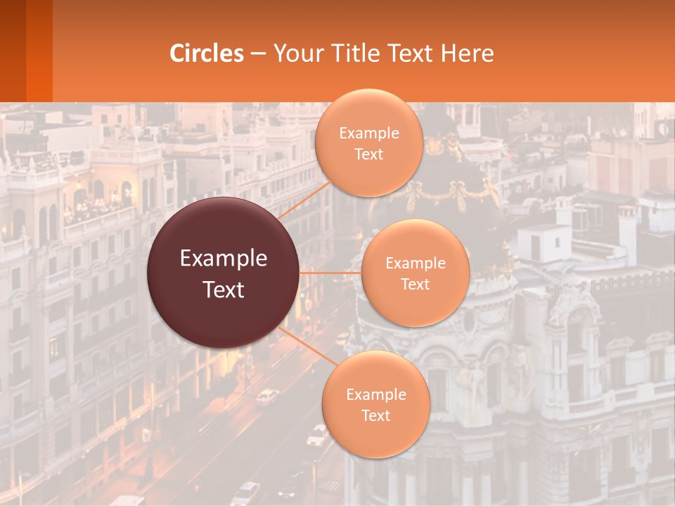 An Aerial View Of A City At Sunset PowerPoint Template