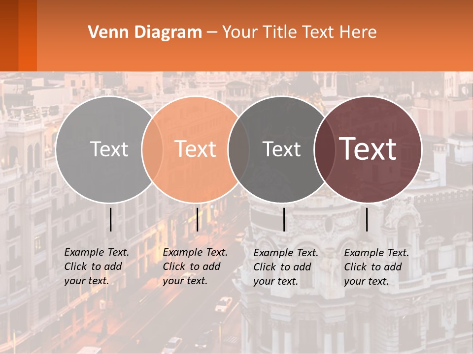 An Aerial View Of A City At Sunset PowerPoint Template