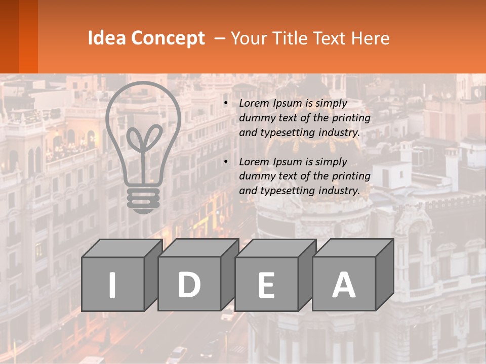 An Aerial View Of A City At Sunset PowerPoint Template