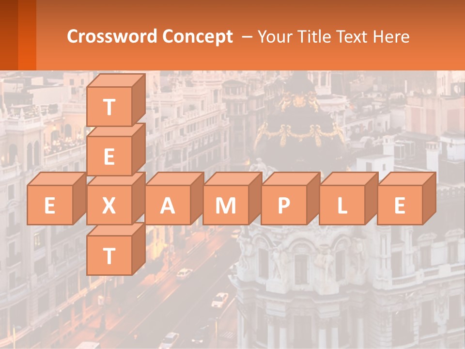 An Aerial View Of A City At Sunset PowerPoint Template