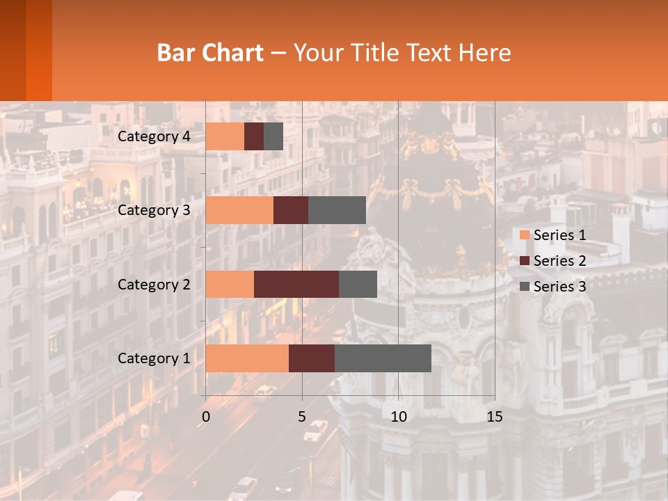 An Aerial View Of A City At Sunset PowerPoint Template