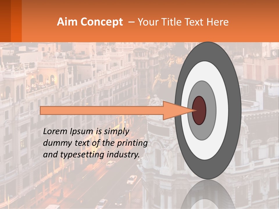 An Aerial View Of A City At Sunset PowerPoint Template