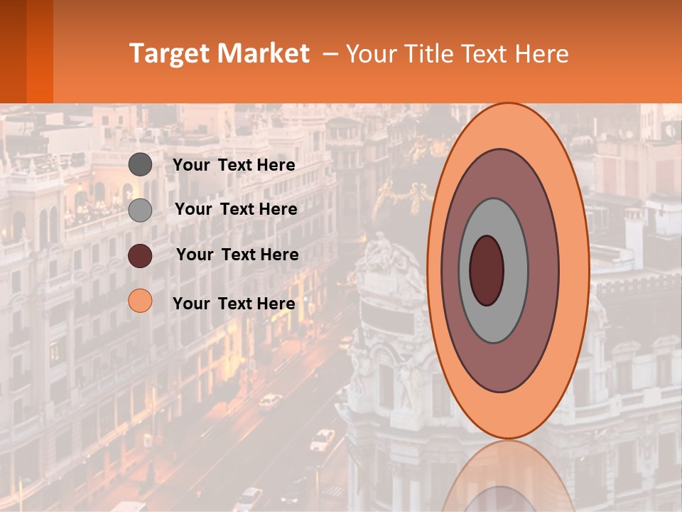 An Aerial View Of A City At Sunset PowerPoint Template