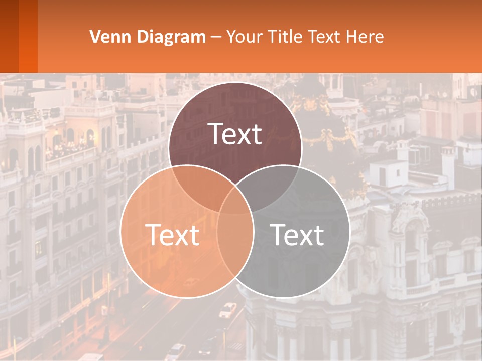 An Aerial View Of A City At Sunset PowerPoint Template