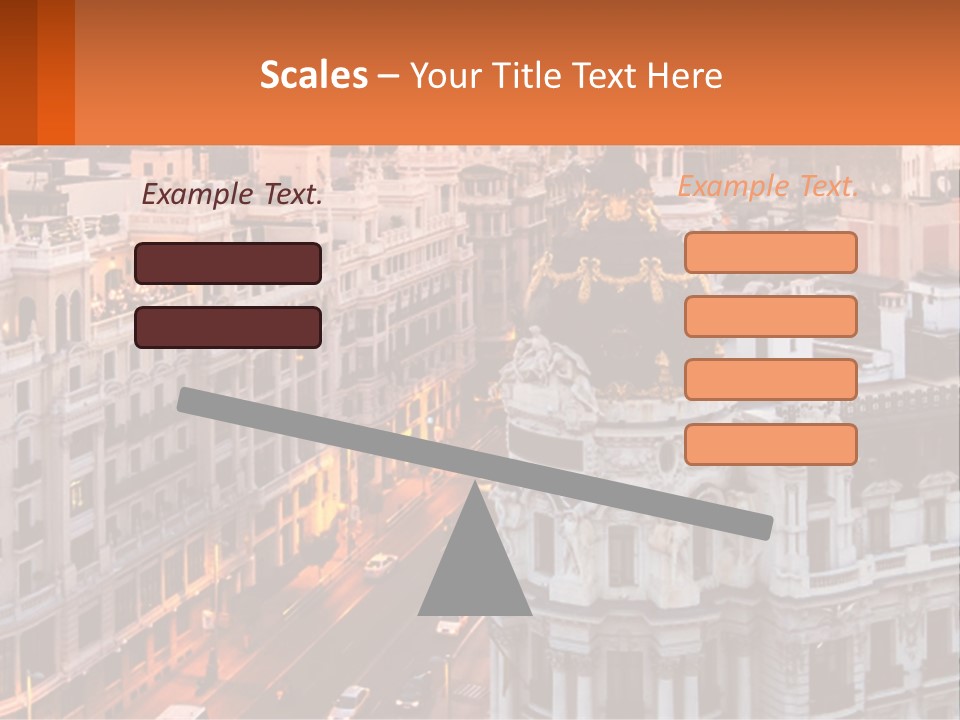 An Aerial View Of A City At Sunset PowerPoint Template