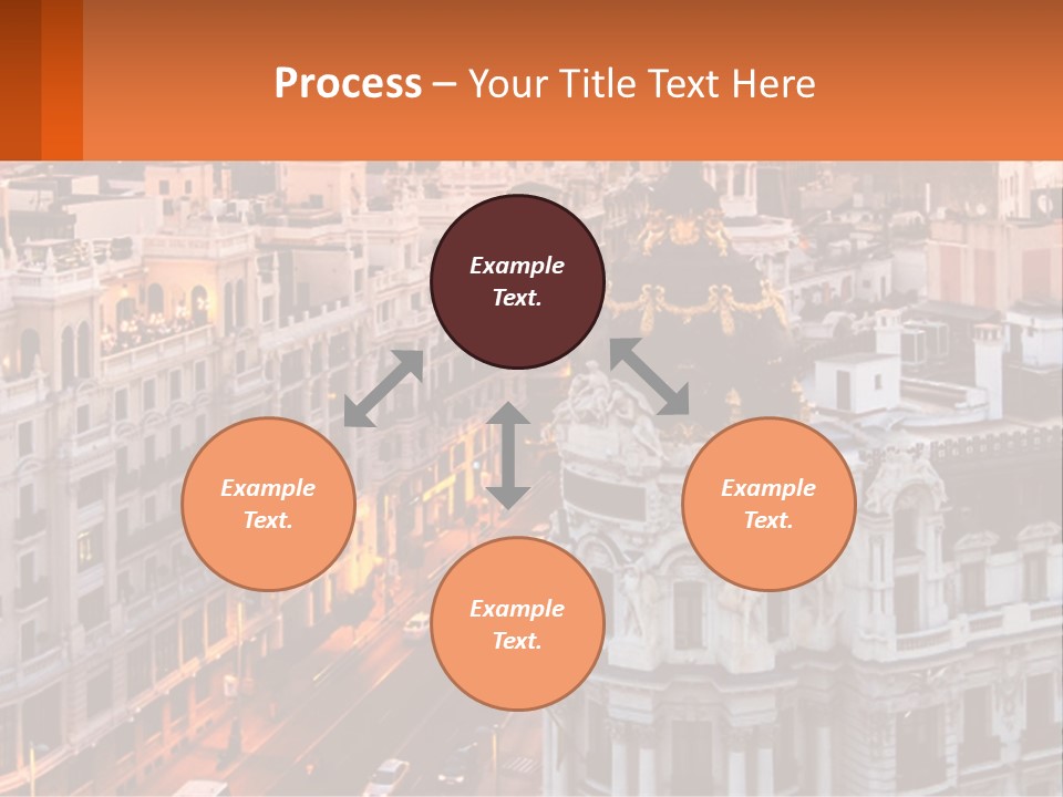 An Aerial View Of A City At Sunset PowerPoint Template
