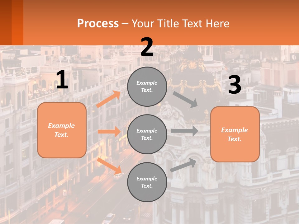 An Aerial View Of A City At Sunset PowerPoint Template