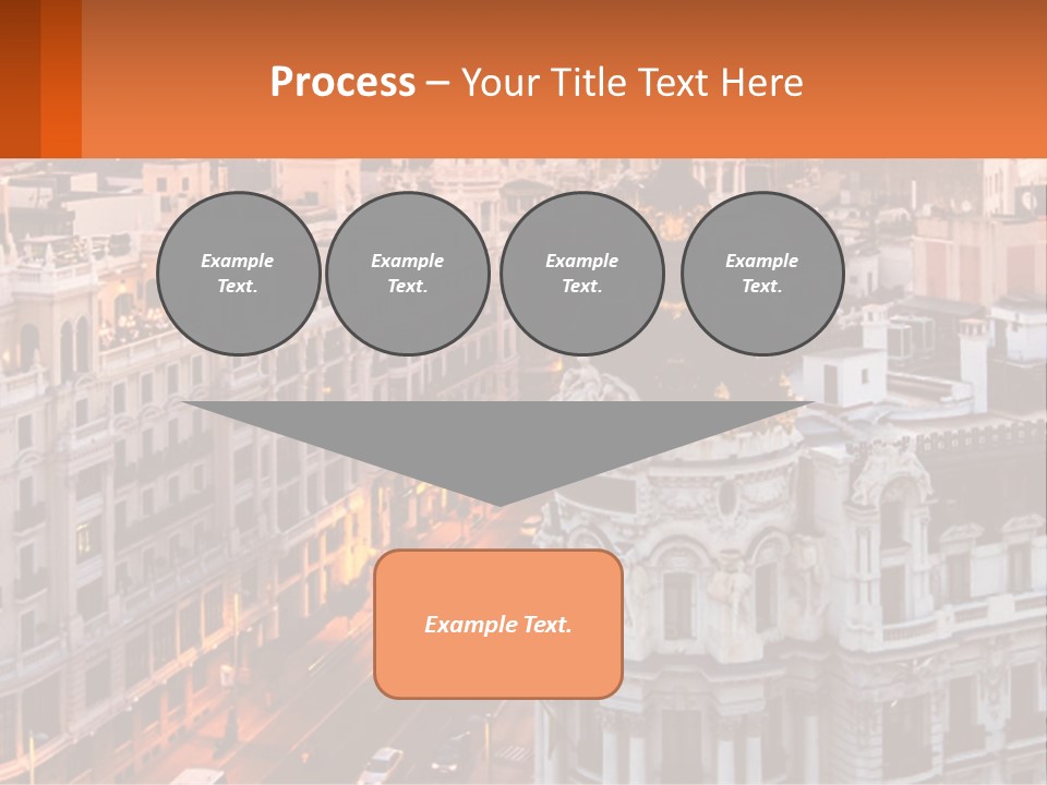 An Aerial View Of A City At Sunset PowerPoint Template
