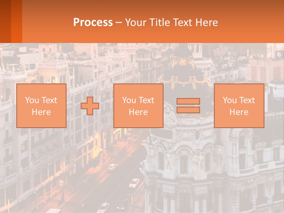 An Aerial View Of A City At Sunset PowerPoint Template