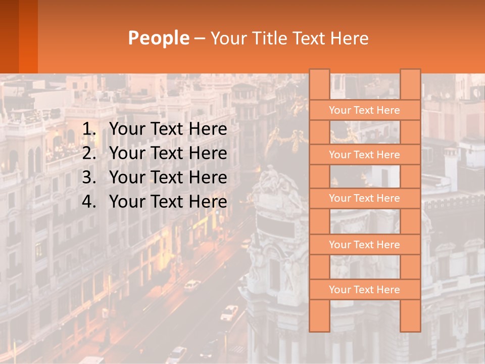 An Aerial View Of A City At Sunset PowerPoint Template