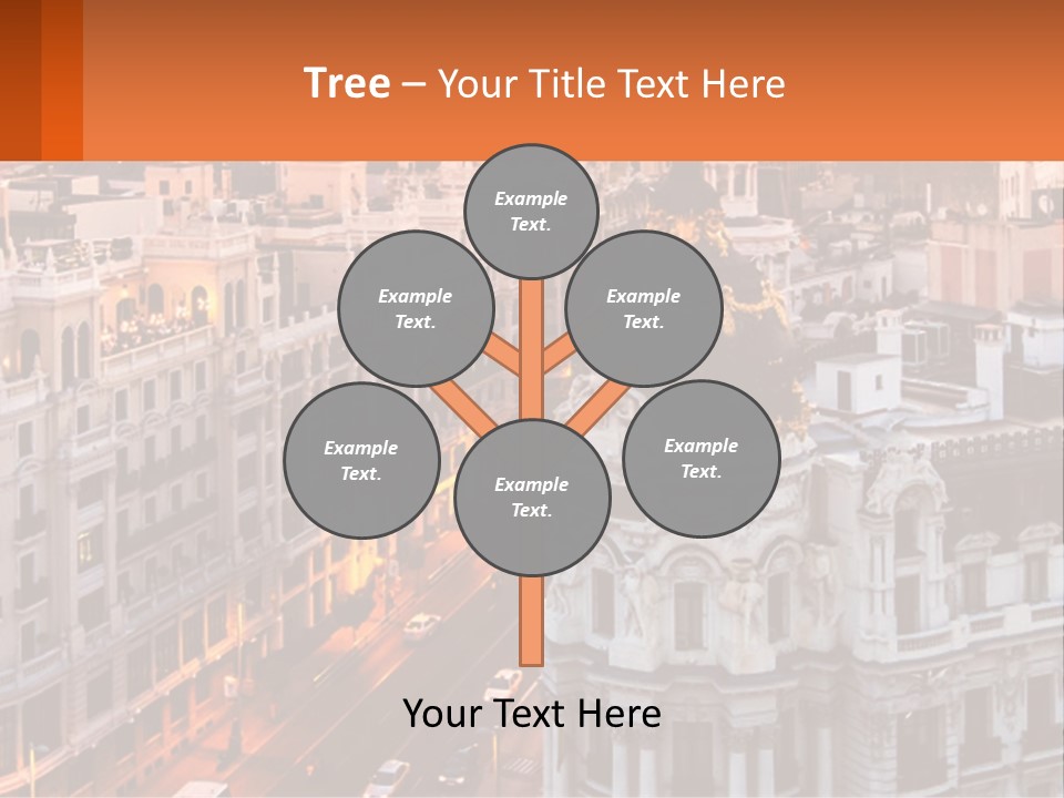An Aerial View Of A City At Sunset PowerPoint Template