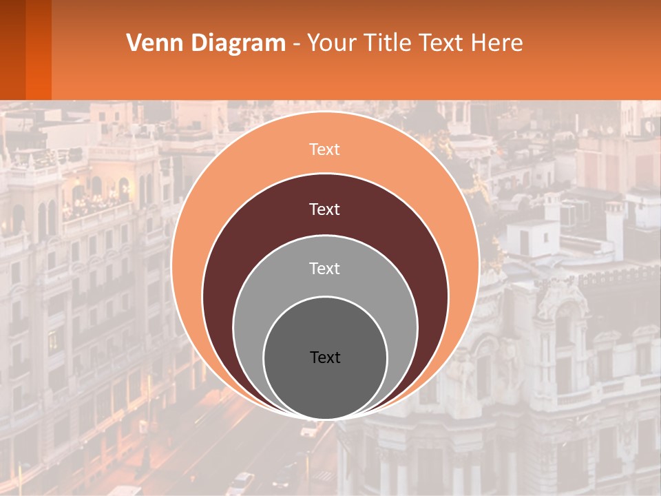An Aerial View Of A City At Sunset PowerPoint Template