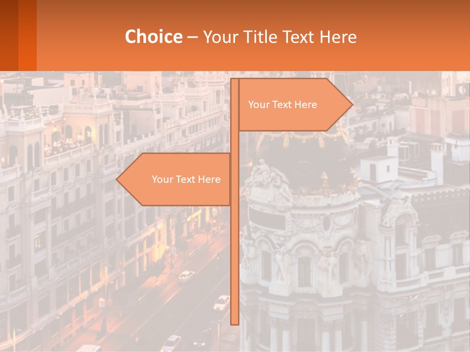 An Aerial View Of A City At Sunset PowerPoint Template