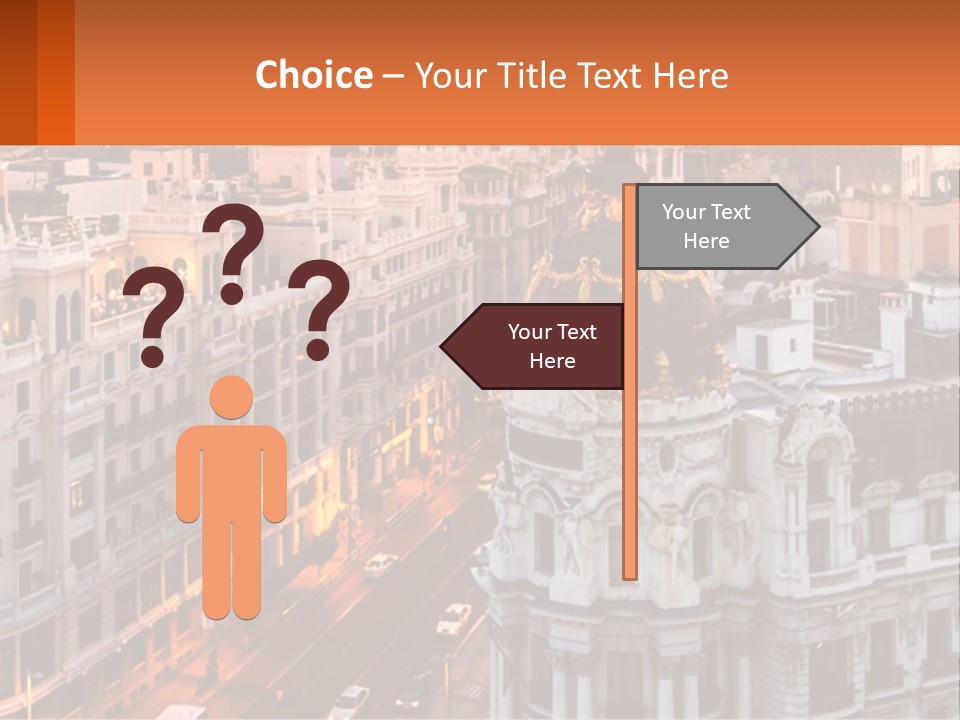 An Aerial View Of A City At Sunset PowerPoint Template