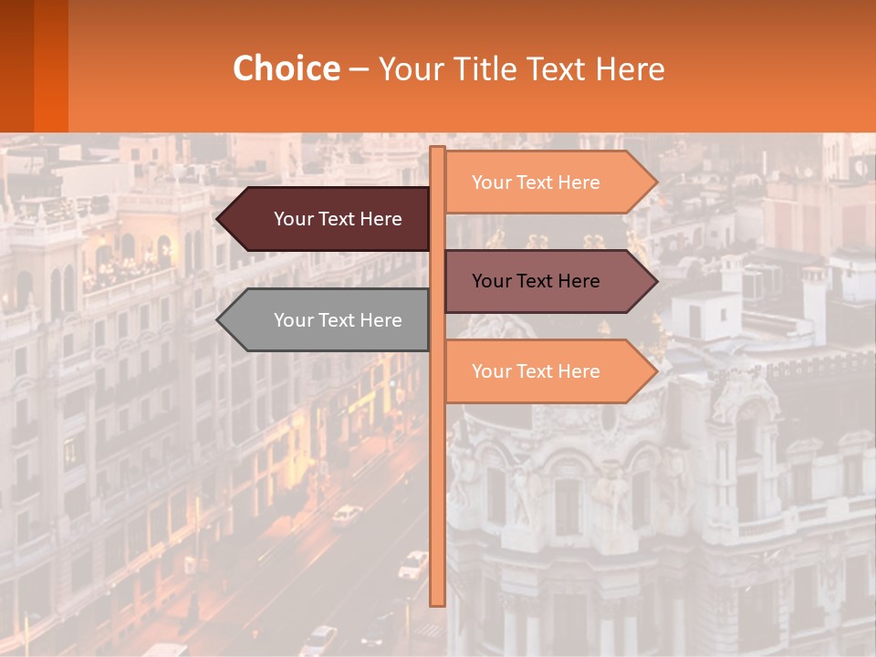 An Aerial View Of A City At Sunset PowerPoint Template