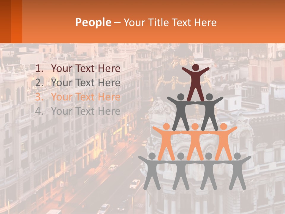 An Aerial View Of A City At Sunset PowerPoint Template