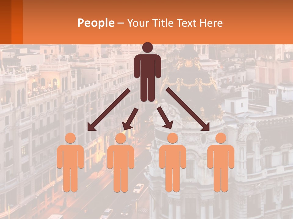 An Aerial View Of A City At Sunset PowerPoint Template