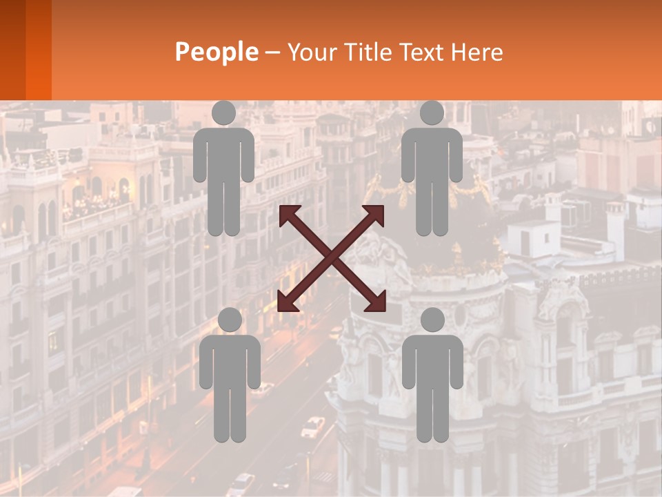 An Aerial View Of A City At Sunset PowerPoint Template