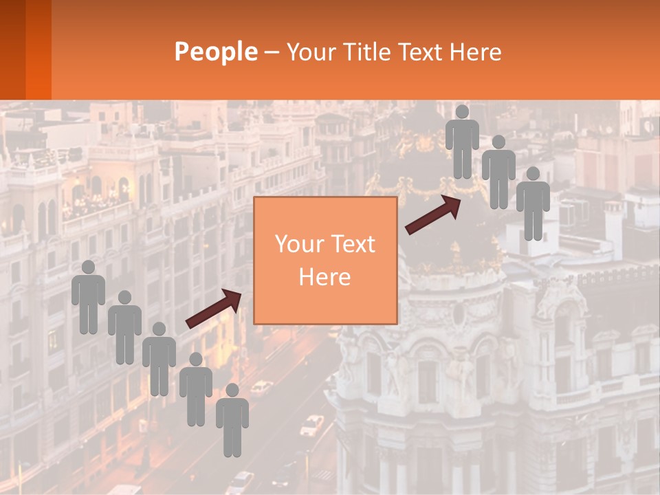 An Aerial View Of A City At Sunset PowerPoint Template