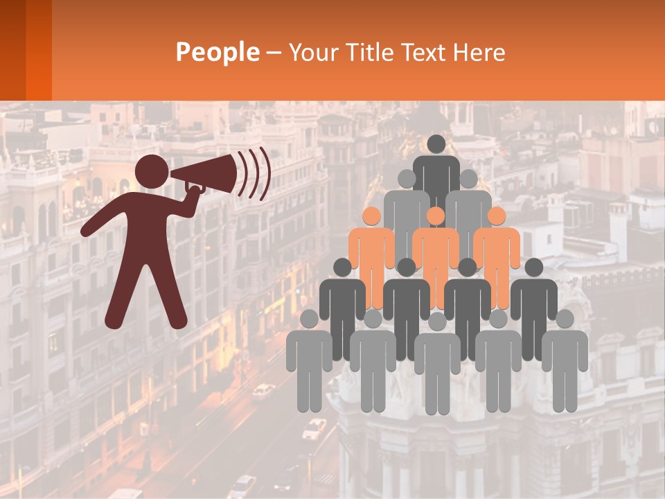 An Aerial View Of A City At Sunset PowerPoint Template