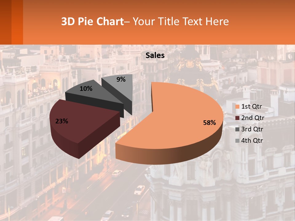 An Aerial View Of A City At Sunset PowerPoint Template