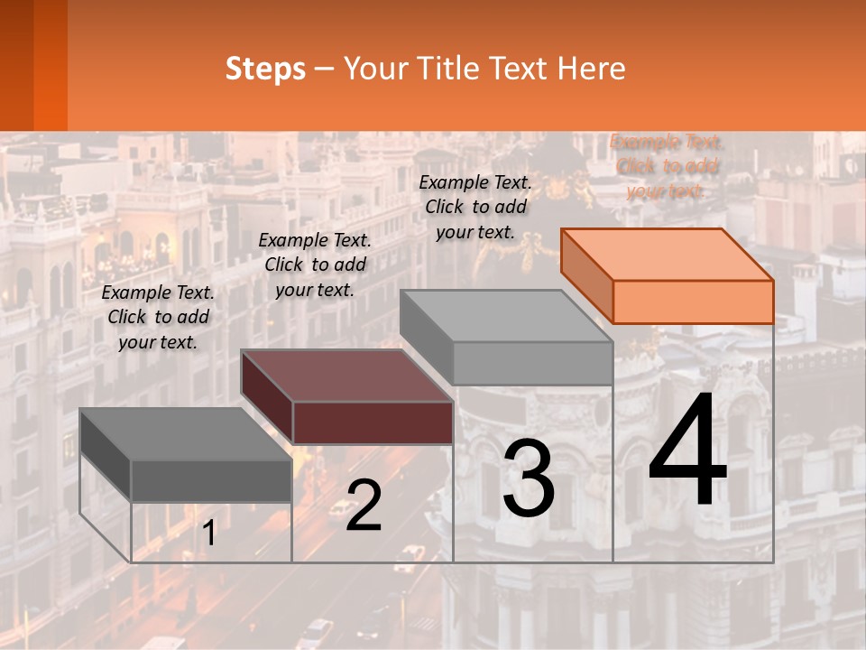 An Aerial View Of A City At Sunset PowerPoint Template