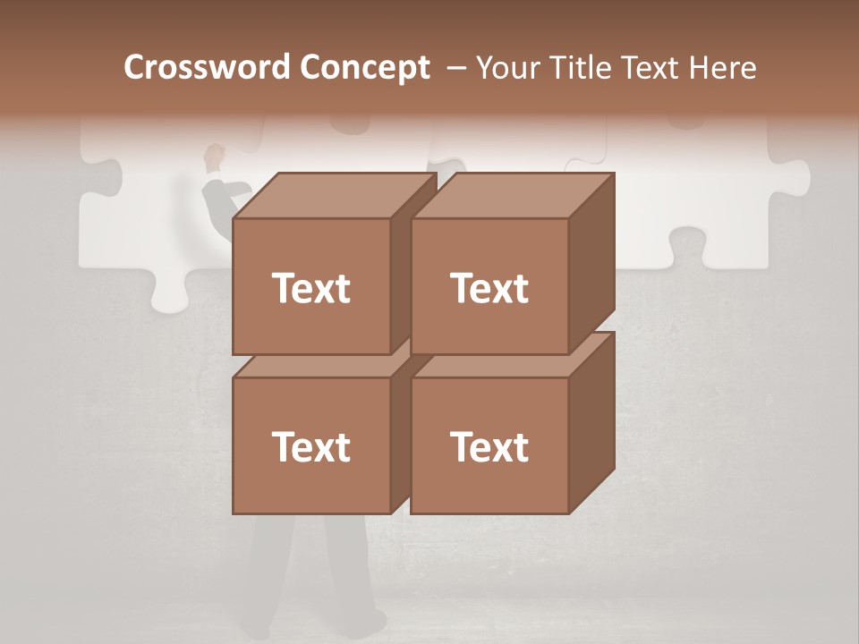 A Man In A Suit Holding A Puzzle Piece PowerPoint Template