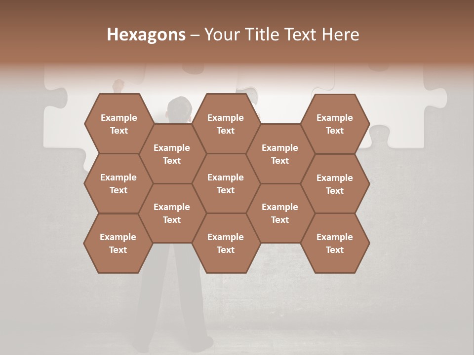 A Man In A Suit Holding A Puzzle Piece PowerPoint Template