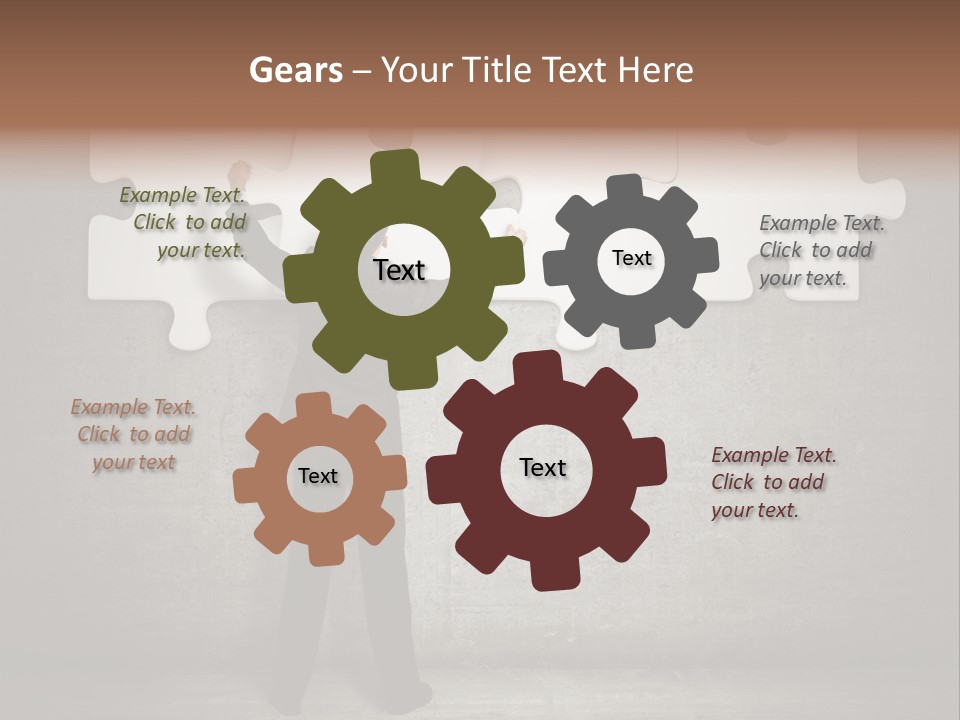 A Man In A Suit Holding A Puzzle Piece PowerPoint Template