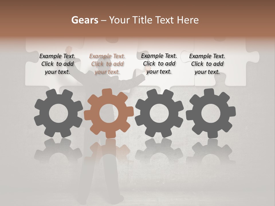 A Man In A Suit Holding A Puzzle Piece PowerPoint Template